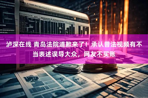 泸深在线 青岛法院道歉来了！承认普法视频有不当表述误导大众，网友不买账